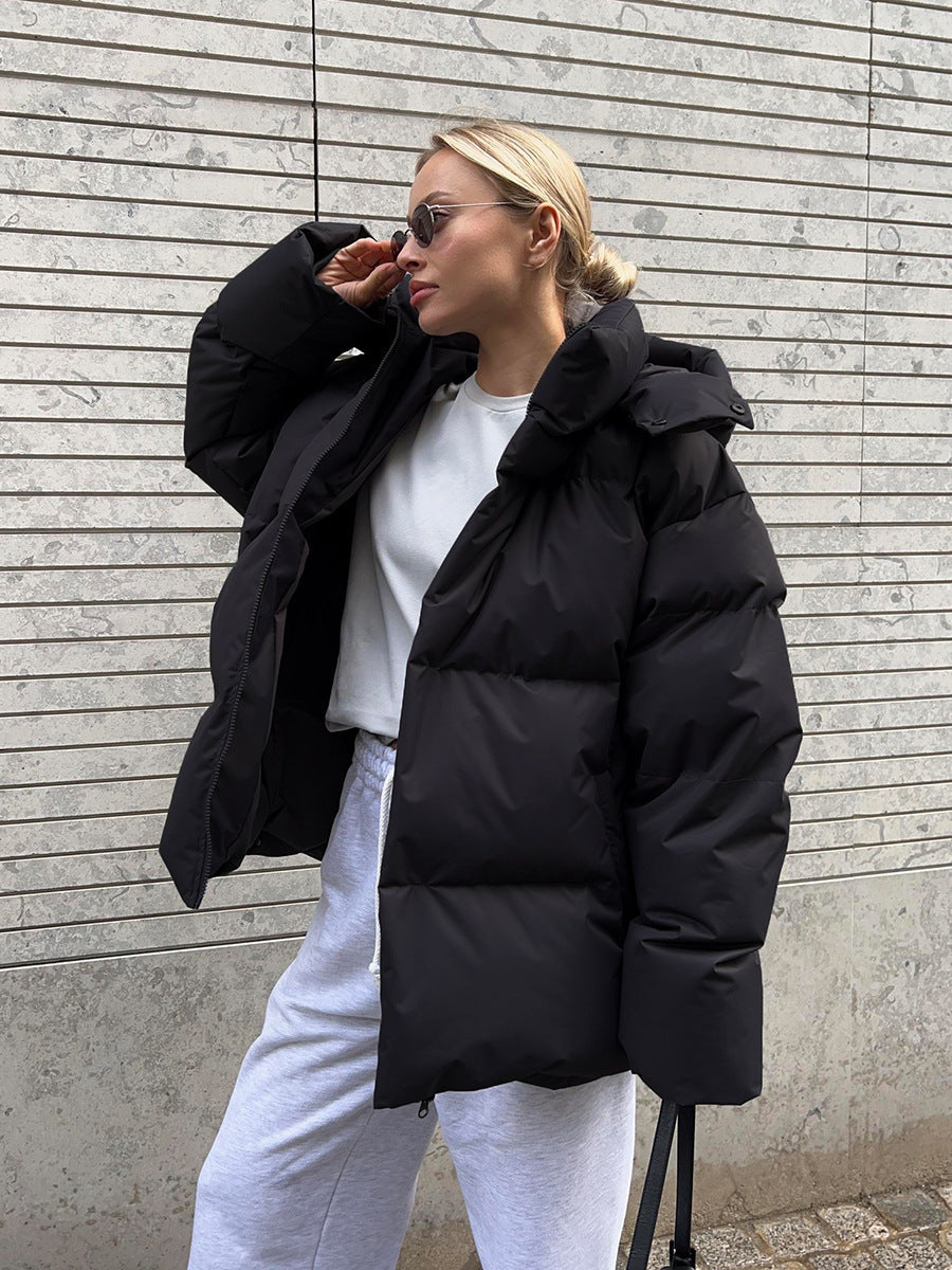Amelie | Quilted Hooded Puffer Jacket with Zip-Front for Women