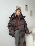 Amelie | Quilted Hooded Puffer Jacket with Zip-Front for Women