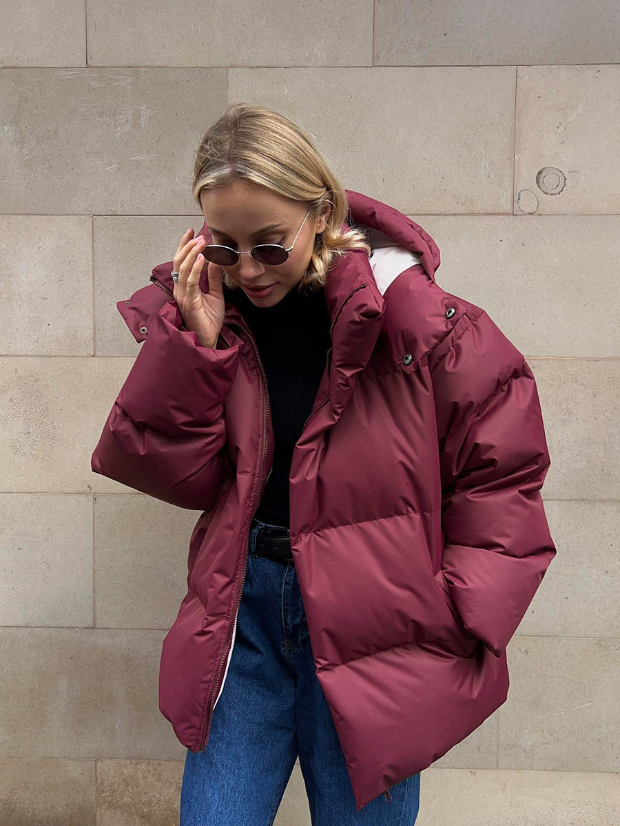 Amelie | Quilted Hooded Puffer Jacket with Zip-Front for Women