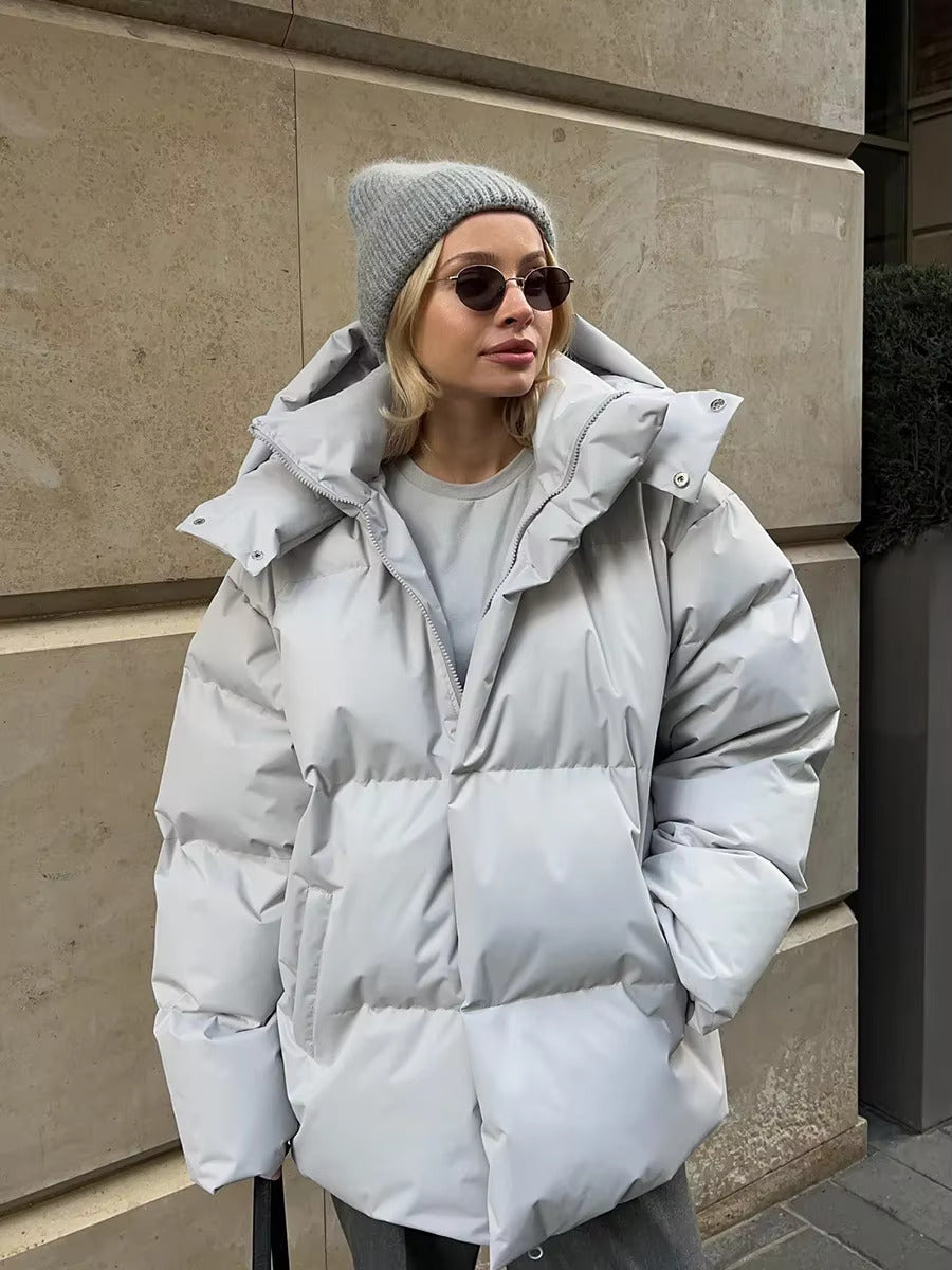 Amelie | Quilted Hooded Puffer Jacket with Zip-Front for Women