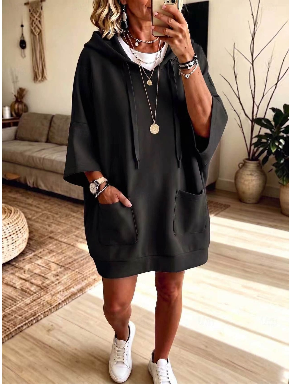 Femke | Snowcoming Dresses Oversized Hooded Pocket Dress