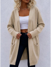 Francesca | Ribbed Open-Front Longline Cardigan for Women